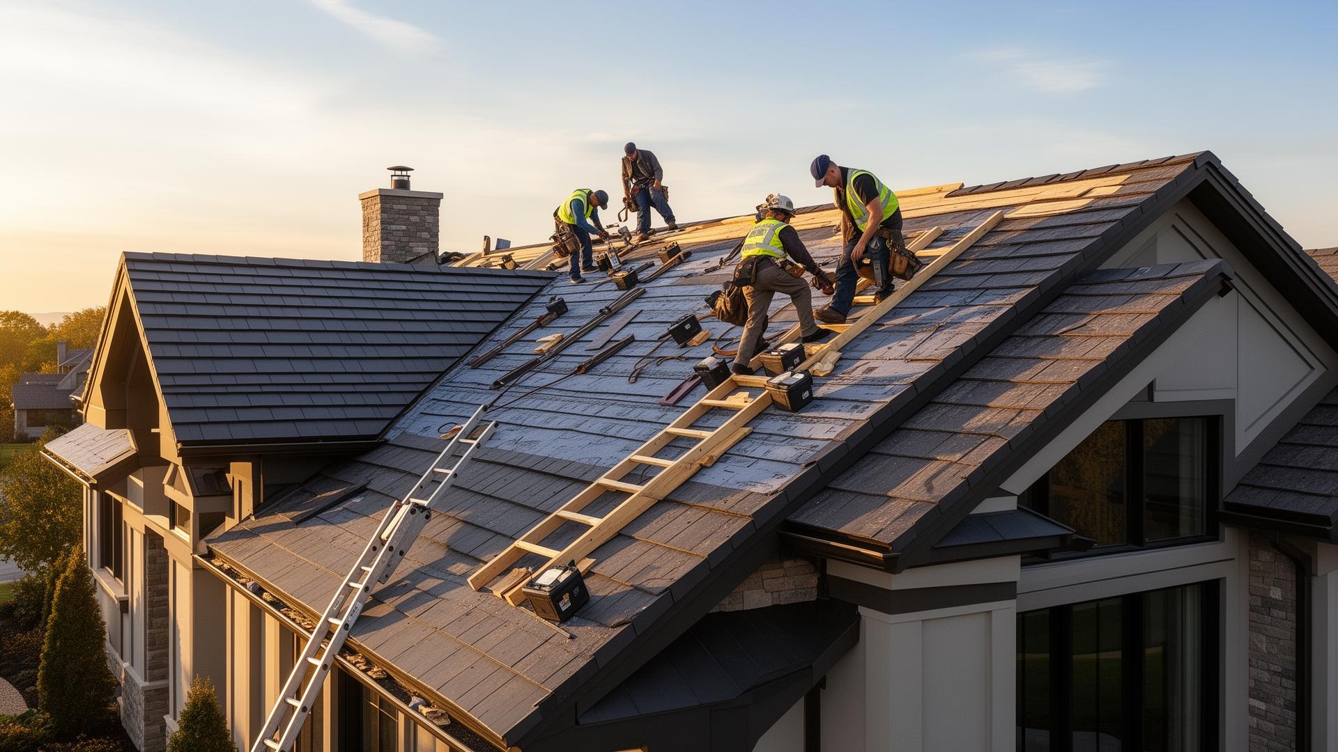 Professional roofing work